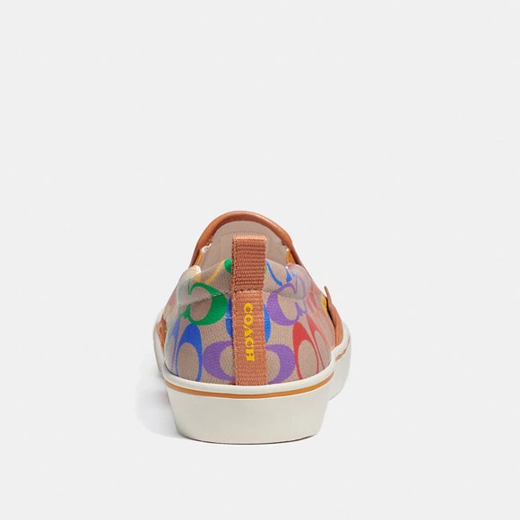 🌈 Coach Skate Slip On Sneaker In Rainbow Signature Canvas *Special Edition* - Picture 6 of 13